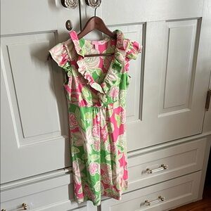Lilly Pulitzer Pink and Green Floral Kids Dress